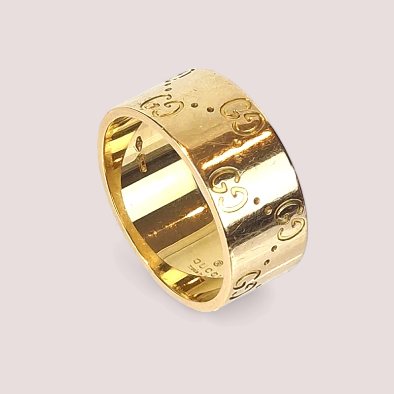 Gucci – Icon Wide Ring 18K Yellow Gold 750 Gucci Size 19 UK R US 8 5/8