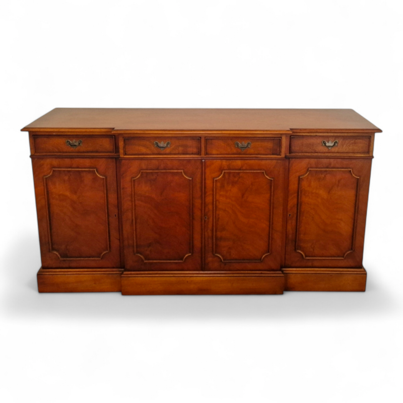 Percy Whale Handmade English Georgian Style Mahogany Breakfront Sideboard