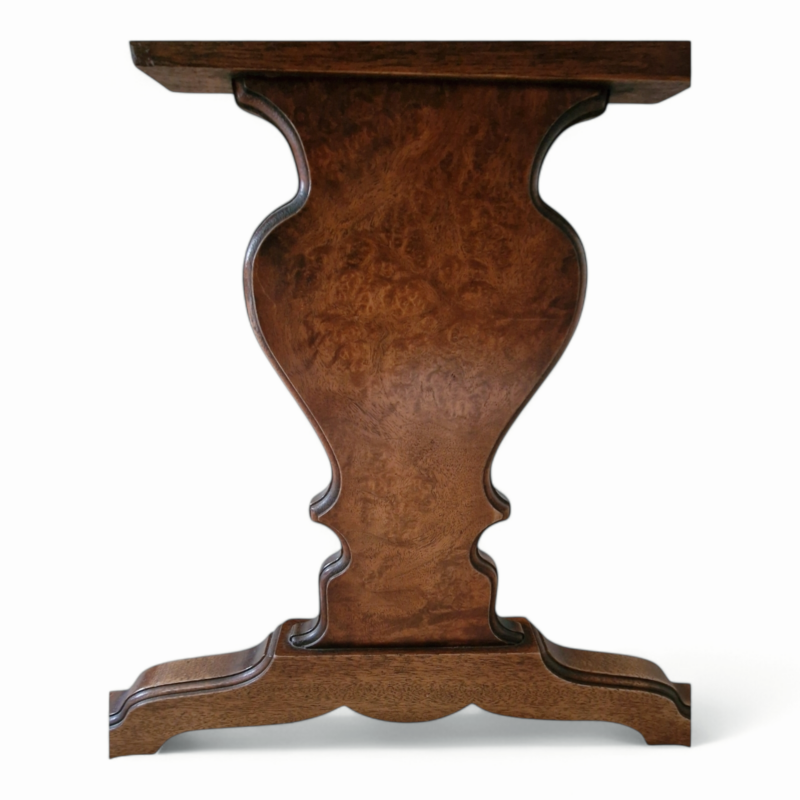 Bevan Funnell, Reprodux, Burr Walnut Regency Style Writing Table Circa 1970s